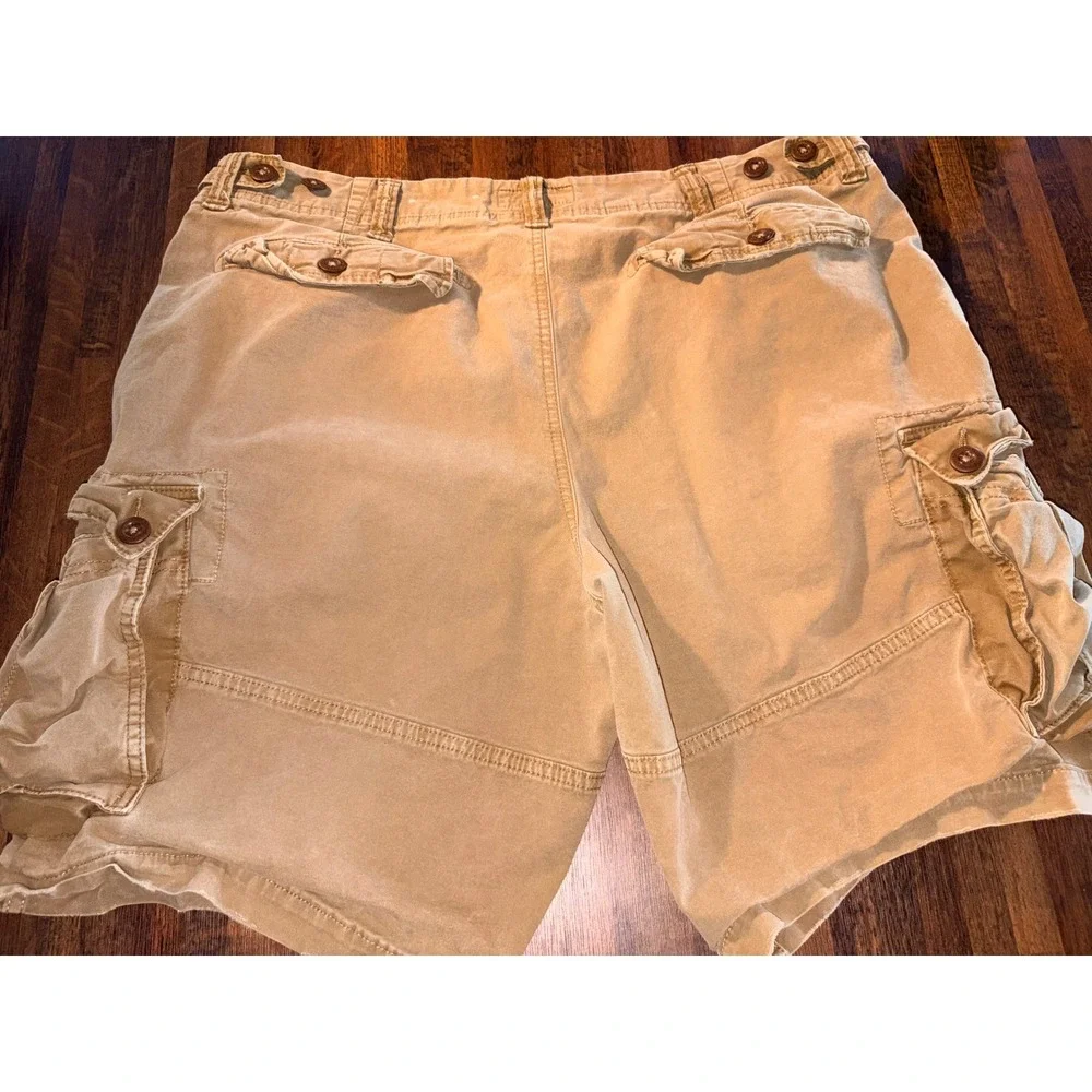 American Eagle Mens Next Level Flex Cargo Shorts Khaki Tan Size 38 Utility